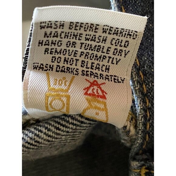 Roxy Bootcut Blue Denim Jeans 11 Dark Wash 5 Pockets Relaxed Cotton 32x29 Logo - Picture 8 of 9